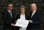 24 February 2020; In attendance at the brand launch for Golf Ireland, the new governing body for golf in Ireland which takes over from the Golfing Union of Ireland and Irish Ladies Golf Union on 1st January 2021, are, from left to right, Mark Kennelly, CEO, Golf Ireland, Fiona Scott, Transition Board member, Golf Ireland, and Tim O’Connor, Chairman, Golf Ireland Transition Board. Photo by Ramsey Cardy/Sportsfile