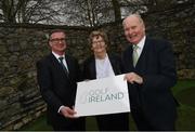 24 February 2020; In attendance at the brand launch for Golf Ireland, the new governing body for golf in Ireland which takes over from the Golfing Union of Ireland and Irish Ladies Golf Union on 1st January 2021, are, from left to right, Mark Kennelly, CEO, Golf Ireland, Fiona Scott, Transition Board member, Golf Ireland, and Tim O’Connor, Chairman, Golf Ireland Transition Board. Photo by Ramsey Cardy/Sportsfile