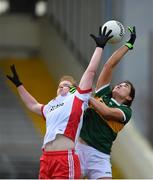 23 February 2020; Aislinn Desmond of Kerry in action against Niamh O'Neill of Tyrone during the Lidl Ladies National Football League Division 2 Round 4 match between Kerry and Tyrone at Fitzgerald Stadium in Killarney, Kerry. Photo by Diarmuid Greene/Sportsfile