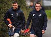 24 February 2020; Josh Murphy, left, and Peter Dooley arrive ahead of Leinster Rugby Squad Training at Leinster Rugby Headquarters at Rosemount in UCD, Dublin. Photo by Sam Barnes/Sportsfile