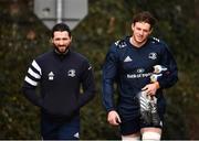 24 February 2020; Barry Daly and Ryan Baird arrive ahead of Leinster Rugby Squad Training at Leinster Rugby Headquarters at Rosemount in UCD, Dublin. Photo by Sam Barnes/Sportsfile