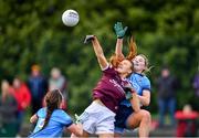 23 February 2020; Siobhán Divilly of Galway in action against Jennifer Dunne, right, and Leah Caffrey of Dublin during the 2020 Lidl Ladies National Football League Division 1 Round 4 match between Dublin and Galway at Dublin City University Sportsgrounds in Glasnevin, Dublin. Photo by Piaras Ó Mídheach/Sportsfile