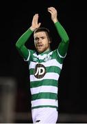 24 February 2020; Jack Byrne of Shamrock Rovers celebrates his side's first goal during the SSE Airtricity League Premier Division match between Waterford United and Shamrock Rovers at the RSC in Waterford. Photo by Stephen McCarthy/Sportsfile