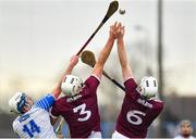 23 February 2020; Stephen Bennett of Waterford in action against Gearoid McInerney, centre, and Shane Cooney of Galway during the Allianz Hurling League Division 1 Group A Round 4 match between Waterford and Galway at Walsh Park in Waterford. Photo by Seb Daly/Sportsfile