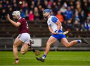 23 February 2020; Patrick Curran of Waterford sees his shot blocked by Darren Morrissey of Galway  during the Allianz Hurling League Division 1 Group A Round 4 match between Waterford and Galway at Walsh Park in Waterford. Photo by Seb Daly/Sportsfile