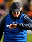 23 February 2020; Clare manager Brian Lohan checks the time before the start of the Allianz Hurling League Division 1 Group B Round 4 match between Kilkenny and Clare at UPMC Nowlan Park in Kilkenny. Photo by Ray McManus/Sportsfile