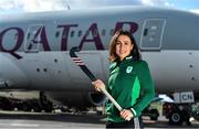 26 February 2020; The Olympic Federation of Ireland will fly athletes in business class to the Olympic Games in Tokyo with Qatar Airways. With less than five months left until the Opening Ceremony in Tokyo, the composition of Team Ireland is starting to take real shape. Qatar Airways has a 5 star rating by Skytrax, which also awarded the airline 'World's Best Business Class'. Athletes will benefit from the full lie flat beds and catering to suit their nutritional routine. The mood lighting will adjust the athletes' body clock to the Tokyo time zone and the cabin is pressureised to a lower altitude which equates to more oxygen and less travel fatigue. In attendance at the announcement is hockey player Anna O'Flanagan. Photo by Brendan Moran/Sportsfile