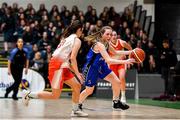 27 February 2020; Lucy McManus of Loreto Abbey Dalkey in action against Amy Byrne of Scoil Chriost Rí, Portloise during the Basketball Ireland All-Ireland Schools U19A Girls League Final between Scoil Chríost Rí, Portlaoise and Loreto Dalkey at National Basketball Arena in Dublin. Photo by Eóin Noonan/Sportsfile