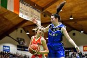 27 February 2020; Ciara Byrne of Scoil Chriost Rí, Portloise in action against Lara McNichols of Loreto Abbey Dalkey during the Basketball Ireland All-Ireland Schools U19A Girls League Final between Scoil Chríost Rí, Portlaoise and Loreto Dalkey at National Basketball Arena in Dublin. Photo by Eóin Noonan/Sportsfile
