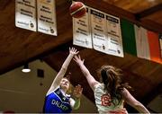 27 February 2020; Molly Garton of Loreto Abbey Dalkey in action against Ella Byrne of Scoil Chriost Rí, Portloise during the Basketball Ireland All-Ireland Schools U19A Girls League Final between Scoil Chríost Rí, Portlaoise and Loreto Dalkey at National Basketball Arena in Dublin. Photo by Eóin Noonan/Sportsfile