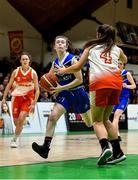 27 February 2020; Lily Egan of Loreto Abbey Dalkey in action against Shauna Dooley of Scoil Chriost Rí, Portloise during the Basketball Ireland All-Ireland Schools U19A Girls League Final between Scoil Chríost Rí, Portlaoise and Loreto Dalkey at National Basketball Arena in Dublin. Photo by Eóin Noonan/Sportsfile