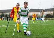 29 February 2020; Stephen Cahill of Shamrock Rovers in action against Partick Thistle during The Megazyme Irish Amputee Football Association National League Round 3 match between Shamrock Rovers and Partick Thistle at Shamrock Rovers Academy in Roadstone Sports Complex, Dublin. Photo by Matt Browne/Sportsfile