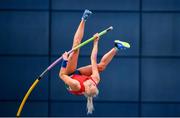 1 March 2020; Ellen McCartney of City of Lisburn AC, Down, competing in the Senior Women's Pole Vault event during Day Two of the Irish Life Health National Senior Indoor Athletics Championships at the National Indoor Arena in Abbotstown in Dublin. Photo by Sam Barnes/Sportsfile