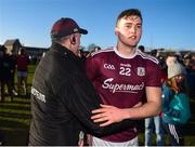 1 March 2020; Galway manager Padraic Joyce celebrates with Robert Finnerty of Galway after the Allianz Football League Division 1 Round 5 match between Meath and Galway at Páirc Tailteann in Navan, Meath. Photo by Daire Brennan/Sportsfile
