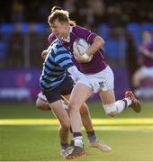 2 March 2020; Oisin Devitt of Clongowes Wood College on his way to scoring his side's fourth try during the Bank of Ireland Leinster Schools Senior Cup Semi-Final between Clongowes Wood College and St Vincent’s, Castleknock College, at Energia Park in Donnybrook, Dublin. Photo by Ramsey Cardy/Sportsfile