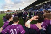 2 March 2020; Clongowes Wood College Head coach Pat Kenny speaks to his team following the Bank of Ireland Leinster Schools Senior Cup Semi-Final between Clongowes Wood College and St Vincent’s, Castleknock College, at Energia Park in Donnybrook, Dublin. Photo by Ramsey Cardy/Sportsfile