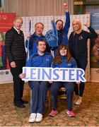 3 March 2020; Special Olympics Team Leinster set their sights on Northern Ireland. Pictured are former GAA commentator Mícheál Ó Muircheartaigh and Republic of Ireland international Stephanie Roche with the Laois athletes, Alanna Browne, Edward Coughlan, Niamh McEvoy and Thomás White at the launch at the Keadeen Hotel in Newbridge, Kildare. Photo by Harry Murphy/Sportsfile