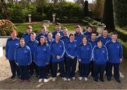 3 March 2020; Special Olympics Team Leinster set their sights on Northern Ireland. Pictured are athletes from Meath, Liam Brady, John Butler, Cooper  Collins, Michelle Dunne, Daragh Hastings, Maciej Ledzki, Karl McMahon, Emma Murray, Bridget Power, Joanne Power, Francis Power, Jamie Reilly, Stuart Walsh, Orla Houliha, Michelle Murphy, Regina Rattigan and chaperones Chris Butler and David Reilly at the launch at the Keadeen Hotel in Newbridge, Kildare. Photo by Harry Murphy/Sportsfile