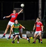 4 March 2020; Brian Hayes of Cork gets to the ball ahead of Michael O'Gara of Kerry during the EirGrid Munster GAA Football U20 Championship Final match between Kerry and Cork at Austin Stack Park in Tralee, Kerry. Photo by Piaras Ó Mídheach/Sportsfile