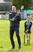 5 March 2020; Prince William, Duke of Cambridge reacts after making an attempt to hit a sliothar with a hurley during an engagement at Salthill Knocknacarra GAA Club in Galway during day three of his visit to Ireland. Photo by Sam Barnes/Sportsfile