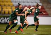 5 March 2020; Diane Caldwell, right, of Republic of Ireland celebrates with team-mate Rianna Jarrett after scoring her side's first goal during the UEFA Women's 2021 European Championships Qualifier match between Republic of Ireland and Greece at Tallaght Stadium in Dublin. Photo by Stephen McCarthy/Sportsfile