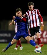 6 March 2020; Stephen Mallon of Derry City in action against Sam Bone of Waterford United during the SSE Airtricity League Premier Division match between Waterford and Derry City at RSC in Waterford. Photo by Michael P Ryan/Sportsfile