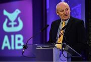 6 March 2020; AIB Head of Retail Banking Denis O'Callaghan speaks during the AIB GAA Club Players' Awards at Croke Park in Dublin. Photo by Sam Barnes/Sportsfile