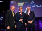 6 March 2020; Bernard Power of Corofin is presented with his Football Team of the Year Award by AIB Head of Retail Banking Denis O'Callaghan, left, and Uachtarán Chumann Lúthchleas Gael John Horan during the AIB GAA Club Players' Awards at Croke Park in Dublin. Photo by Ramsey Cardy/Sportsfile