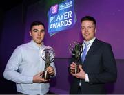 6 March 2020; Ballyboden St. Endas had two players selected for the AIB GAA Club Football team of the Year for 2019/20. Pictured is Colm Basquel, left, and Robbie McDaid. AIB and the GAA honoured 30 players on Friday evening at the third annual AIB GAA Club Player Awards, held at a prestigious event in Croke Park. The AIB GAA Club Player Awards recognise the top performing players throughout the provincial  Club Championships in hurling and football and celebrate their hard work, commitment and individual achievements at a national level. AIB are proud to be in their 29th season as sponsors of the AIB GAA Club Championship. For exclusive content and to see why AIB are backing Club and County follow us @AIB_GAA on Twitter, Instagram, Facebook and AIB.ie/GAA. Photo by Ramsey Cardy/Sportsfile