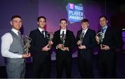 6 March 2020; Ballyhale Shamrocks had five players selected for the AIB GAA Club Hurling team of the Year for 2019/20. Pictured are, from left, Darren Mullen, Colin Fennelly, TJ Reid, Evan Shefflin and Joey Holden. AIB and the GAA honoured 30 players on Friday evening at the third annual AIB GAA Club Player Awards, held at a prestigious event in Croke Park. The AIB GAA Club Player Awards recognise the top performing players throughout the provincial Club Championships in hurling and football and celebrate their hard work, commitment and individual achievements at a national level. AIB are proud to be in their 29th season as sponsors of the AIB GAA Club Championship. For exclusive content and to see why AIB are backing Club and County follow us @AIB_GAA on Twitter, Instagram, Facebook and AIB.ie/GAA. Photo by Ramsey Cardy/Sportsfile