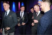 6 March 2020; Borris-lleigh had five players selected for the AIB GAA Club Hurling team of the Year for 2019/20. Pictured are, from left, Dan McCormack, Brendan Maher, Jerry Kelly, James McCormack and Paddy Stapleton. AIB and the GAA honoured 30 players on Friday evening at the third annual AIB GAA Club Player Awards, held at a prestigious event in Croke Park. The AIB GAA Club Player Awards recognise the top performing players throughout the provincial Club Championships in hurling and football and celebrate their hard work, commitment and individual achievements at a national level. AIB are proud to be in their 29th season as sponsors of the AIB GAA Club Championship. For exclusive content and to see why AIB are backing Club and County follow us @AIB_GAA on Twitter, Instagram, Facebook and AIB.ie/GAA. Photo by Ramsey Cardy/Sportsfile