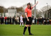 7 March 2020; Referee Katie Hall during the Women's Under-15s John Read Trophy match between Republic of Ireland and England at FAI National Training Centre in Dublin. Photo by Sam Barnes/Sportsfile