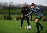 7 March 2020; Republic of Ireland Coach Katie McCarthy, second from right, watches Tara O’Hanlon of Republic of Ireland ahead of the Women's Under-15s John Read Trophy match between Republic of Ireland and England at FAI National Training Centre in Dublin. Photo by Sam Barnes/Sportsfile
