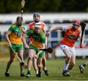 8 March 2020; Jack O'Loughlin of Donegal in action against Ryan Gaffney of Armagh during the Allianz Hurling League Round 3A Final match between Armagh and Donegal at Páirc Éire Óg in Carrickmore, Tyrone. Photo by Oliver McVeigh/Sportsfile