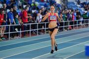 8 March 2020; Kelly Neely of City of Lisburn AC, Down, competing in the M40 3000m event during the Irish Life Health National Masters Indoors Athletics Championships at Athlone IT in Athlone, Westmeath. Photo by Piaras Ó Mídheach/Sportsfile