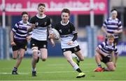 10 March 2020; Tadhg Brophy of Newbridge College on his way to scoring his side's fourth try during the Bank of Ireland Leinster Schools Junior Cup Semi-Final match between Terenure College and Newbridge College at Energia Park in Donnybrook, Dublin. Photo by Ramsey Cardy/Sportsfile