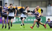 10 March 2020; Tadhg Brophy of Newbridge College is tackled by Paul Swords of Terenure College on his way to scoring his side's third try during the Bank of Ireland Leinster Schools Junior Cup Semi-Final match between Terenure College and Newbridge College at Energia Park in Donnybrook, Dublin. Photo by Ramsey Cardy/Sportsfile