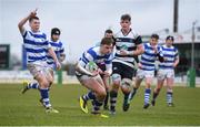 11 March 2020; Conor Goode of Garbally College on his way to scoring his side's second try during the Top Oil Connacht Schools Senior A Cup Final match between Garbally College and Sligo Grammar at The Sportsground in Galway. Photo by Matt Browne/Sportsfile