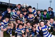 11 March 2020; Garbally College players celebrate with the senior cup after the Top Oil Connacht Schools Senior A Cup Final match between Garbally College and Sligo Grammar at The Sportsground in Galway. Photo by Matt Browne/Sportsfile