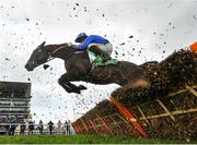 12 March 2020; The Jam Man, with Sean Flanagan up, jump the last during the Paddy Power Stayers' Hurdle on Day Three of the Cheltenham Racing Festival at Prestbury Park in Cheltenham, England. Photo by David Fitzgerald/Sportsfile