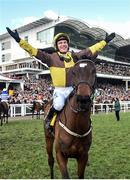 13 March 2020; Paul Townend on Burning Victory, after winning the JCB Triumph Hurdle on Day Four of the Cheltenham Racing Festival at Prestbury Park in Cheltenham, England. Photo by David Fitzgerald/Sportsfile