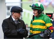 13 March 2020; Owner JP McManus with Jockey Barry Geraghty after sending out Saint Roi to win the Randox Health County Handicap Hurdle on Day Four of the Cheltenham Racing Festival at Prestbury Park in Cheltenham, England. Photo by Harry Murphy/Sportsfile