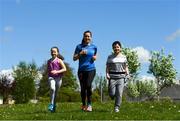 5 May 2020; Hannah Nolan from Tinahely, Wicklow, leads the way for her children Chloe, age 10, and William, age 11, during Active At Home Week. The Daily Mile is promoted by Athletics Ireland. Photo by Matt Browne/Sportsfile