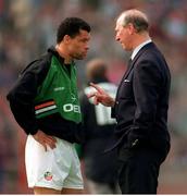 29 May 1994; Jack Charlton has a word with Paul McGrath during the International Friendly match between Republic of Ireland and Germany at Stuttgart in Germany. Photo by Ray McManus/Sportsfile