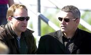 13 May 2000. Ireland coach Warren Gatland, right, and Assistant coach Eddie O'Sullivan pictured at the game. All-Ireland League Rugby semi-final, St Mary's v Ballymens, Templeville Road, Dublin. Photo by Brendan Moran/Sportsfile