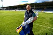 9 May 2020; Thurles groundsman Dave Hanley with pitchside flags on the evening of the Munster GAA Football Senior Championship quarter-final match between Tipperary and Clare at Semple Stadium in Thurles, Tipperary. This weekend, May 9 and 10, was due to be the first weekend of games in Ireland of the GAA All-Ireland Senior Championship, beginning with provincial matches, which have been postponed following directives from the Irish Government and the Department of Health in an effort to contain the spread of the Coronavirus (COVID-19). The GAA have stated that no inter-county games will take place before October 2020. Photo by Ray McManus/Sportsfile