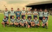 18 June 1995; The Dublin team, back row, from left, Dermot Deacy, Paul Bealin, John O'Leary, Sean Cahill, Brian Stynes, Paddy Moran, Mick Galvin, Keith Barr and front row, from left, Paul Clarke, Dessie Farrell, Paul Curran, Mick Deegan, Vinny Murphy, Keith Galvin and Charlie Redmond prior to the Leinster Senior Football Championship quarter final match between Dublin and Louth at Pairc Tailteann in Navan, Meath. Photo by Pat Cashman/Sportsfile