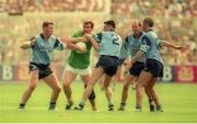 30 July 1995; Colm O'Rourke of Meath in action against Dublin players, from left, Paul Bealin, Paddy Moran, Brian Stynes and Paul Clarke during the Bank of Ireland Leinster Senior Football Championship Final match between Dublin and Meath at Croke Park in Dublin. Photo by Ray McManus/Sportsfile