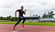 18 June 2020; Irish sprinter Brian Gregan during a training session at Morton Stadium in Santry, Dublin.  Photo by Sam Barnes/Sportsfile