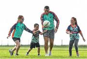 3 July 2020; Former Donegal GAA star and TG4 Cúl Camps TV show coach, Kevin Cassidy was on hand, with his children Aoife, Nia and Fionn, to launch the Kellogg's GAA Cúl Camps on-pack competition. Kellogg, now in its ninth year sponsoring the Kellogg's GAA Cúl Camps, has launched the nationwide on-pack promotion for all GAA clubs across the country to be in with a chance to win prizes worth €40,000 - their biggest on-pack prize offering ever. For more information, go to kelloggsculcamps.gaa.ie/competition. Photo by Sam Barnes/Sportsfile